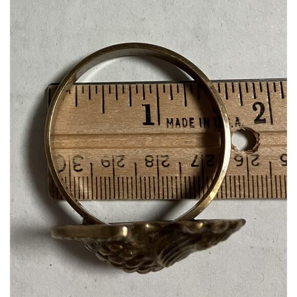 Park Designs French Hen Chicken Antique Brass Napkin Rings Set of 4 EUC - Picture 5 of 6